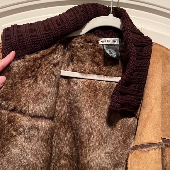 Shearing/faux fur lined/sweater/full zip sweater jacket-a BEAUTIFUL piece XL - Picture 5 of 7